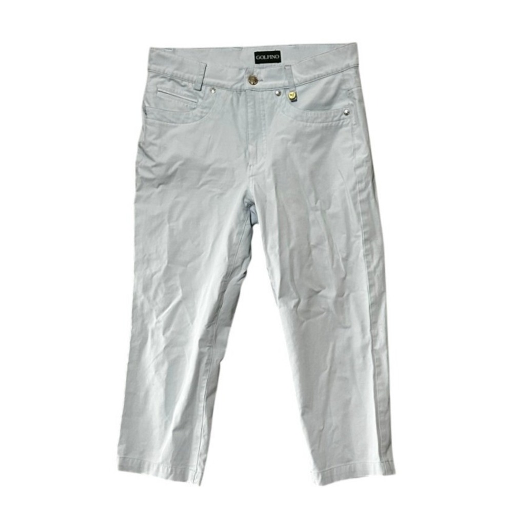 Golfino Women Light Blue Cropped Golf Pants Size 4 XS Art Made in Portugal